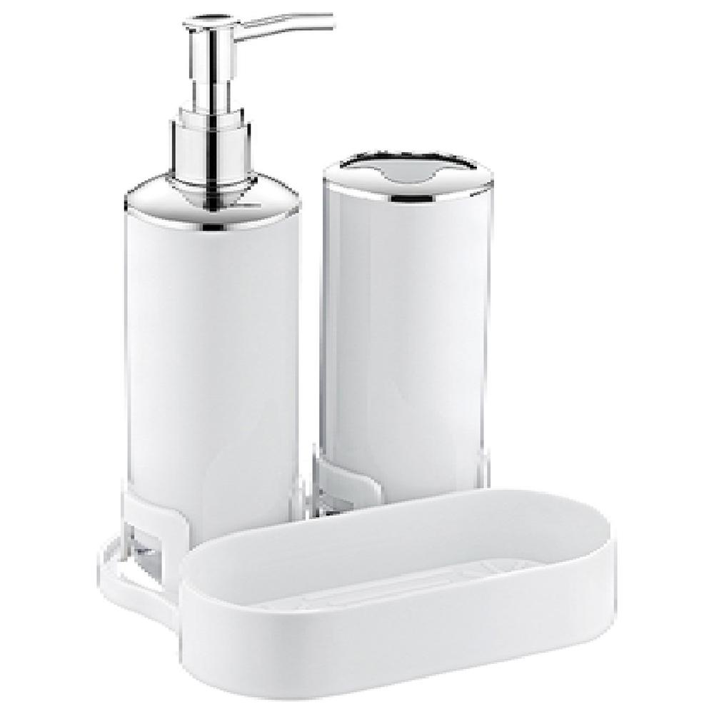 Organisateur de Salle de Bain Blanc Okyanus 3 pièces.