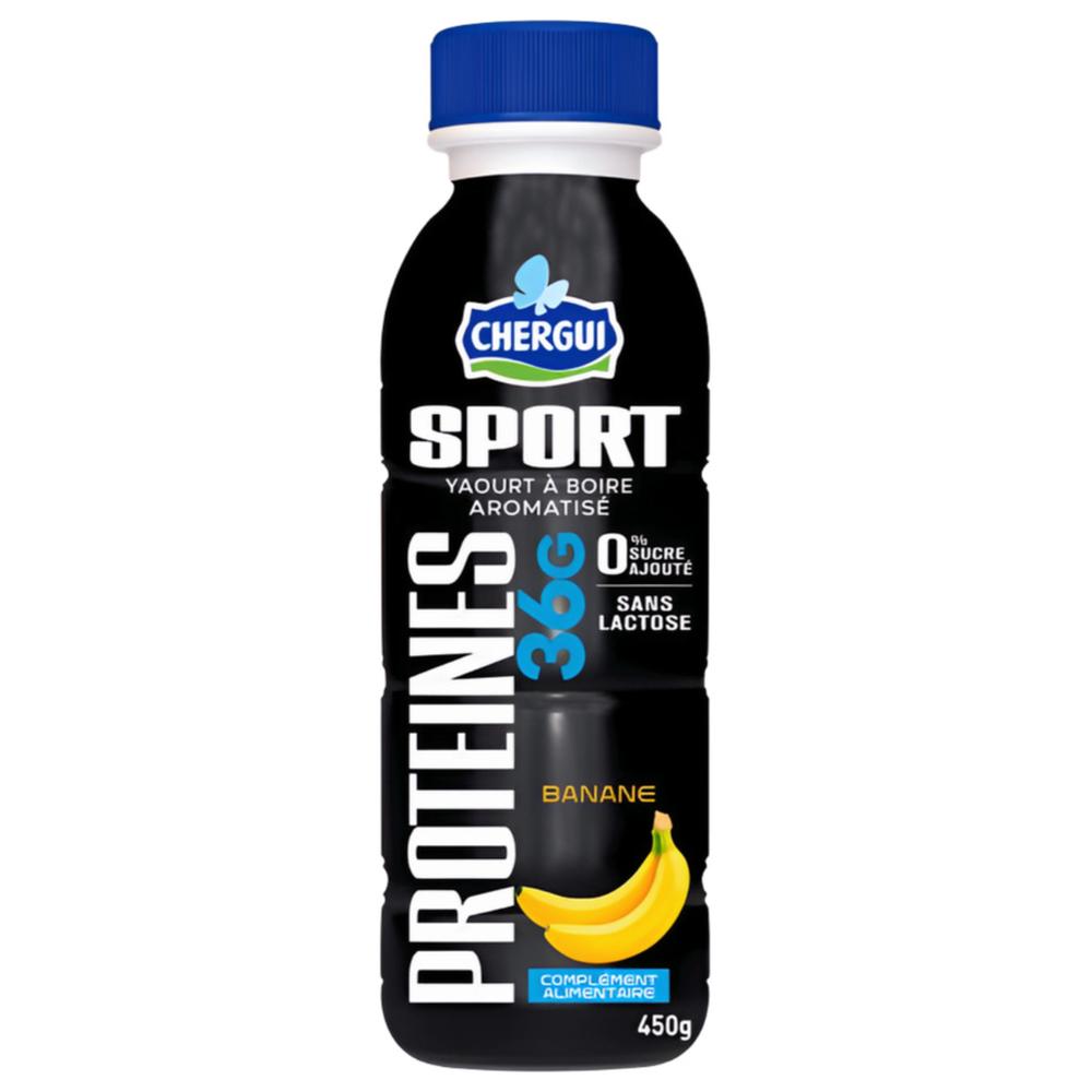 Yaourt à Boire Protéiné Banane Chergui SPORT 450ml.
