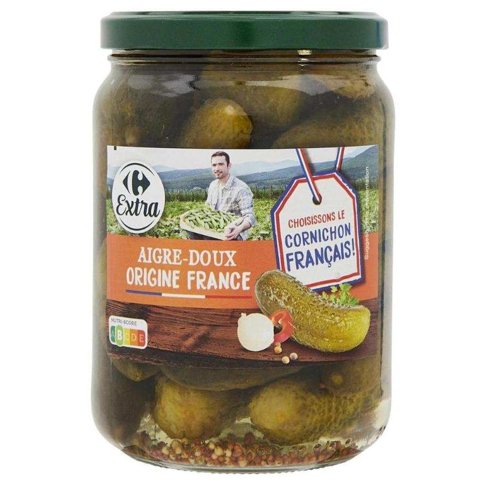 Cornichons Aigre-Doux Carrefour Extra 900g