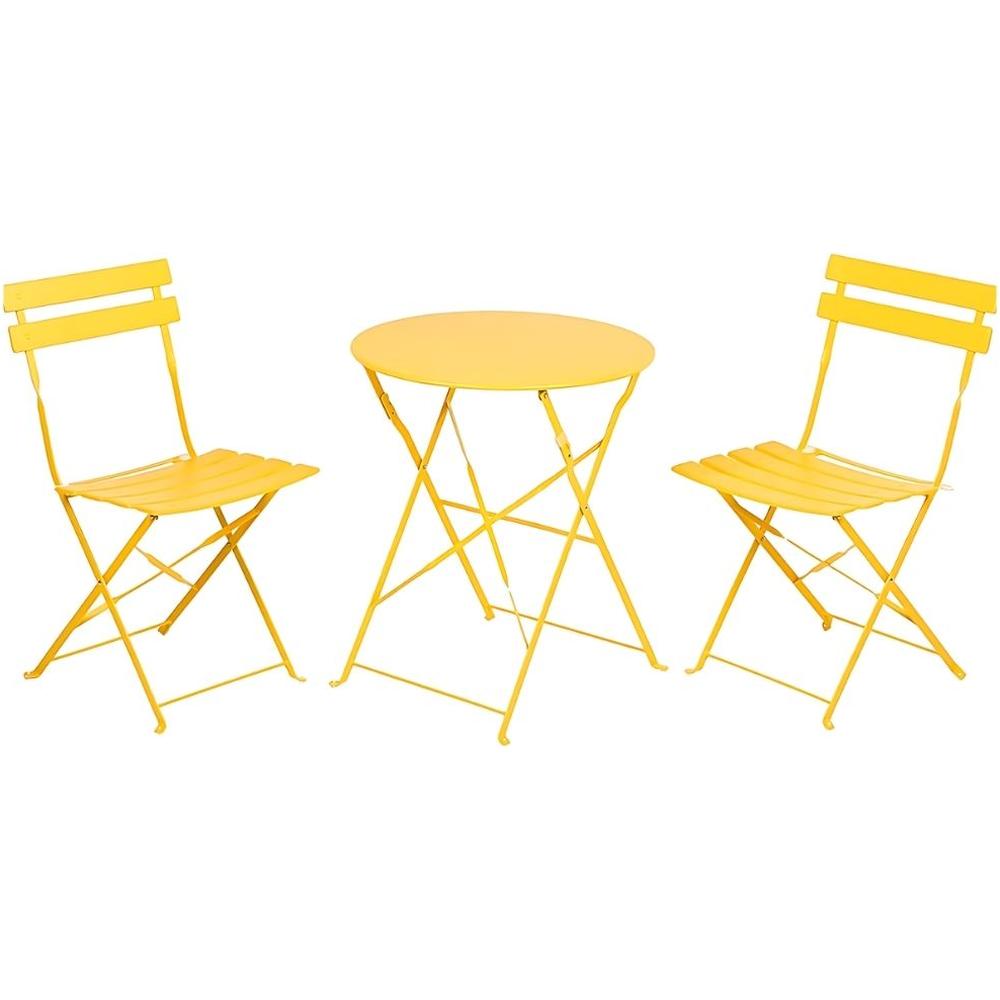 Ensemble Bistrot Jaune en Acier et Laque en poudre