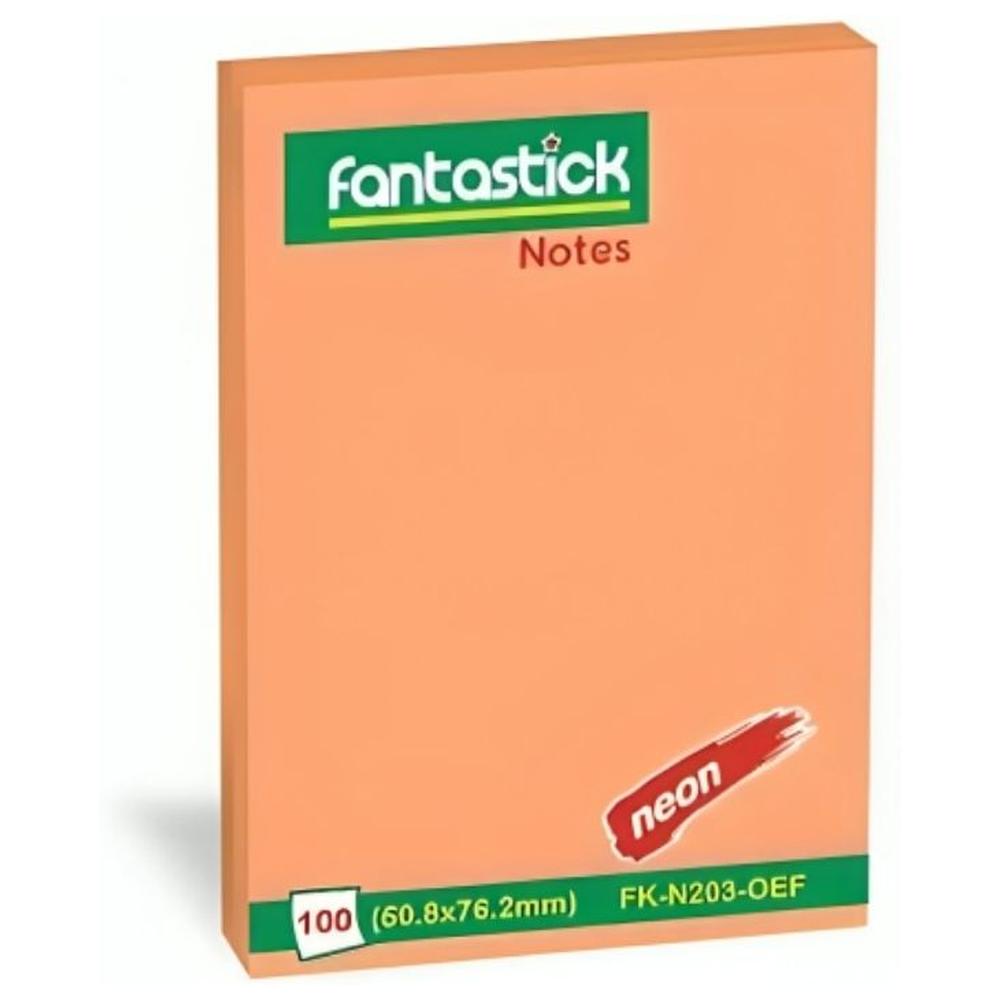 Bloc Notes Adhésives Fantastick Orange Néon de 100 Feuilles 50×76 cm