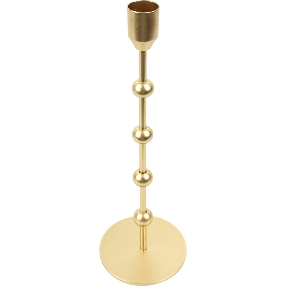 [730681] Bougeoir en Métal Doré Kasa 29cm