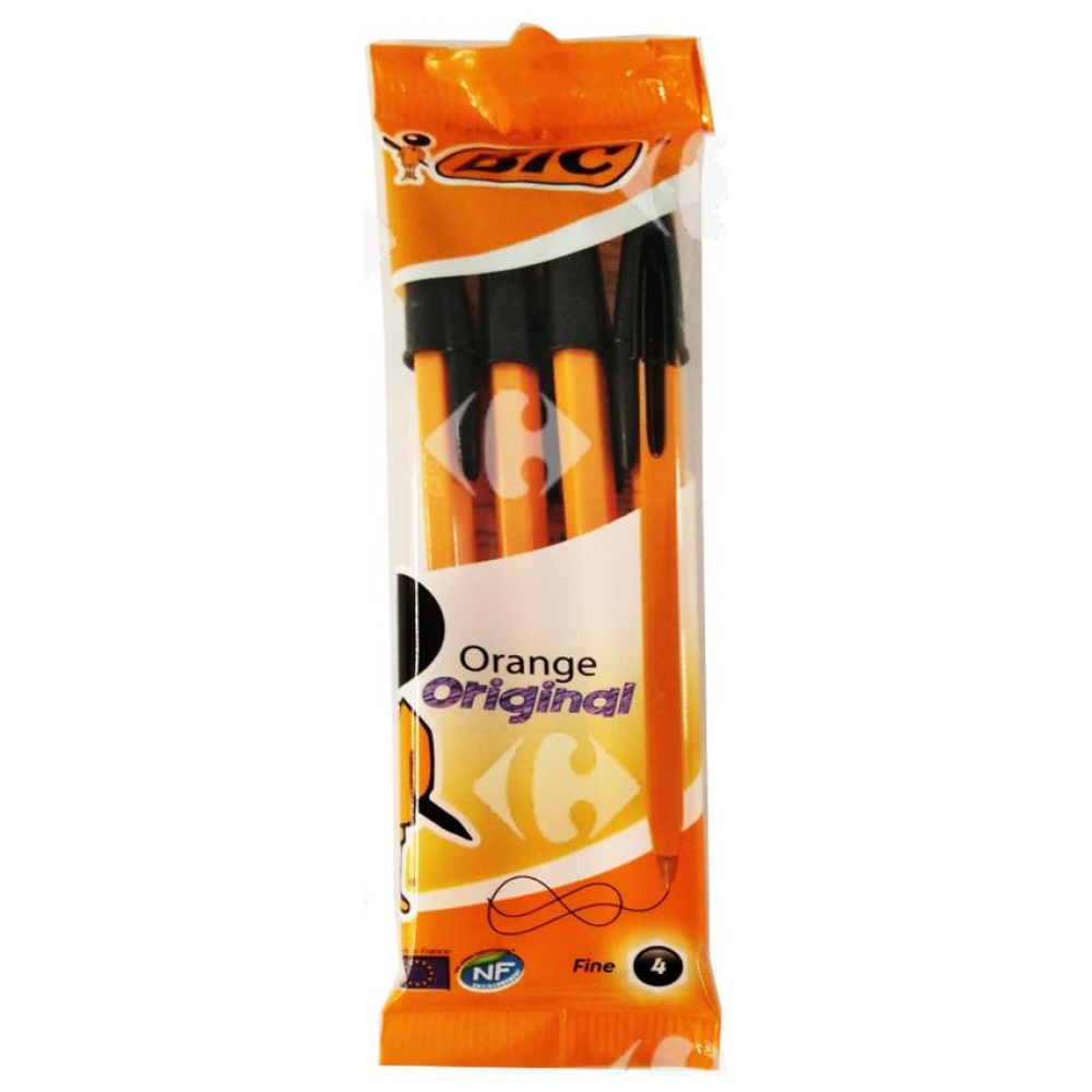 Pochette de Stylos Bille Noir Bic 4 unités