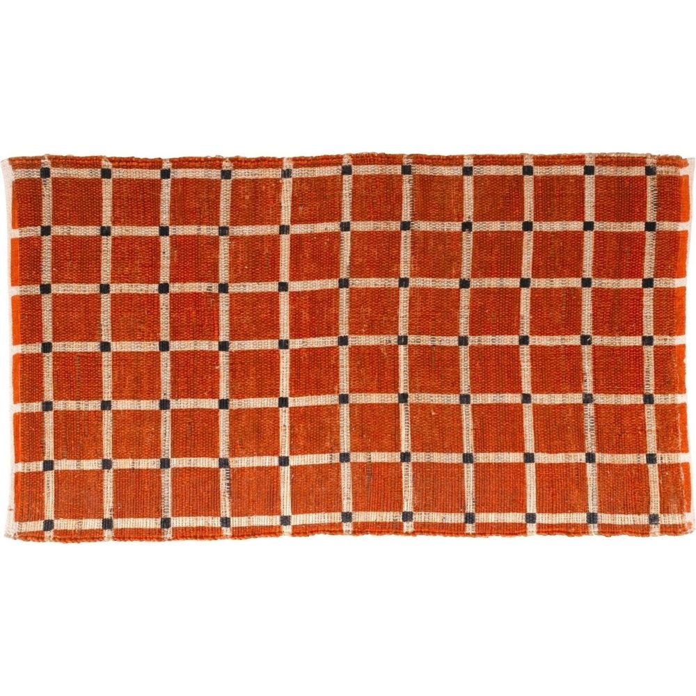Tapis Jute Carrés Rouges Kasa 90x150cm