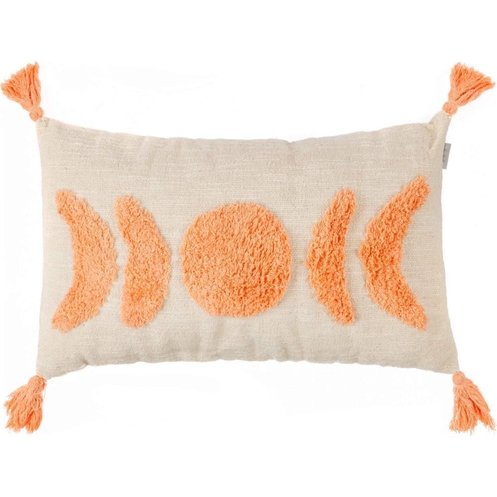 Coussin Rectangulaire Lune Orange Naturel Kasa 30x50 cm