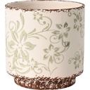 Vase Kasa en Céramique Blanc Fleurs Vertes 13cm