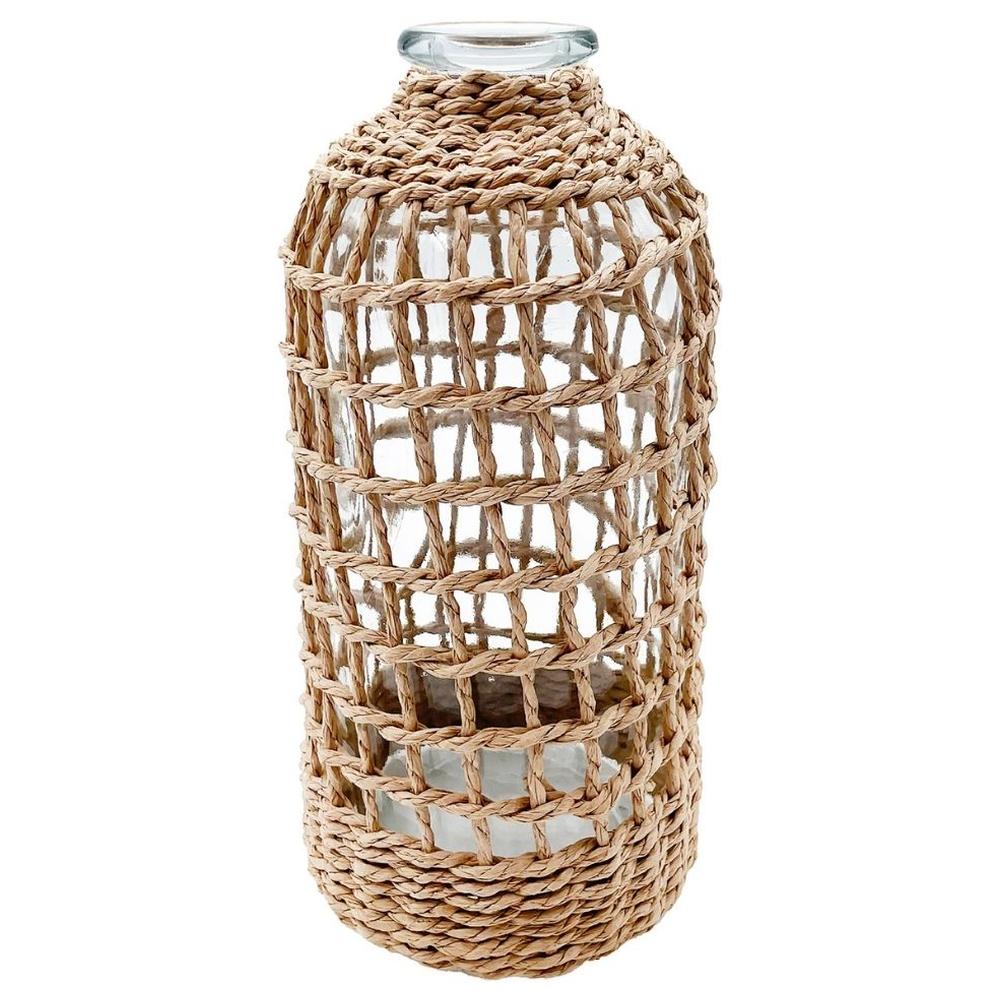 Vase en Verre Décoré de Raphia Kasa 11cm