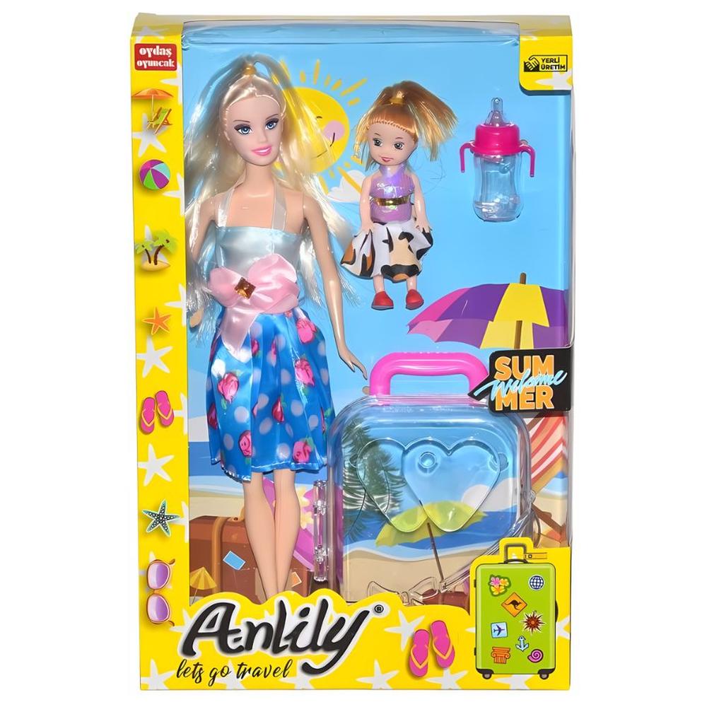 [715816] Poupée Bébé avec Valise Anlily 33x22x6,5cm