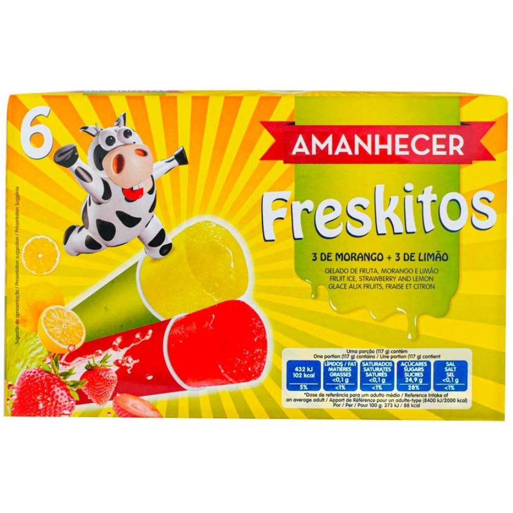 [699246] Glace à L'Eau Fraise et Citron Amanhecer 6 pièces 110ml