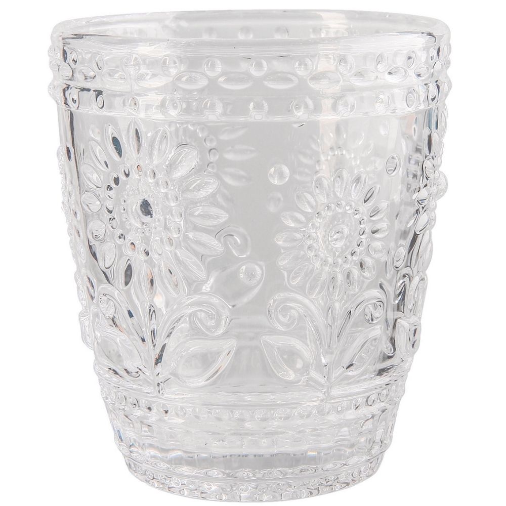 [730406] Verre à Eau Transparent Gravé Floral Kasa 32cl