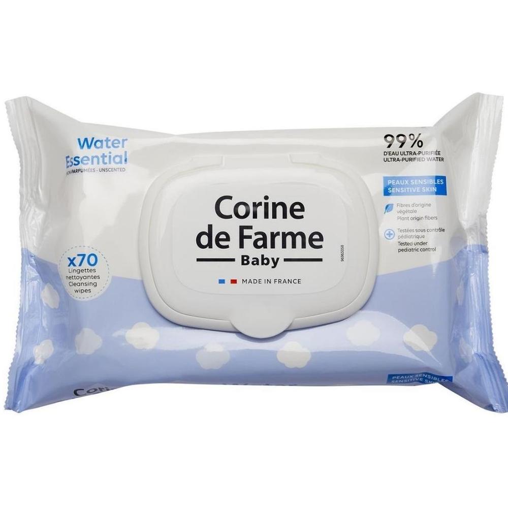 Lingettes Bébé à l’Eau Pure Corine de Farme 70 unités
