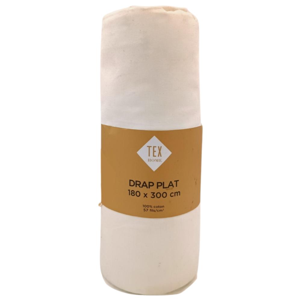 Drap Plat Blanc Tex Home 180x300cm.