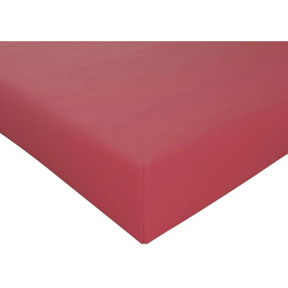 [703199] Drap Housse Framboise en Percale de Coton Bio Tex Home 160x200 cm