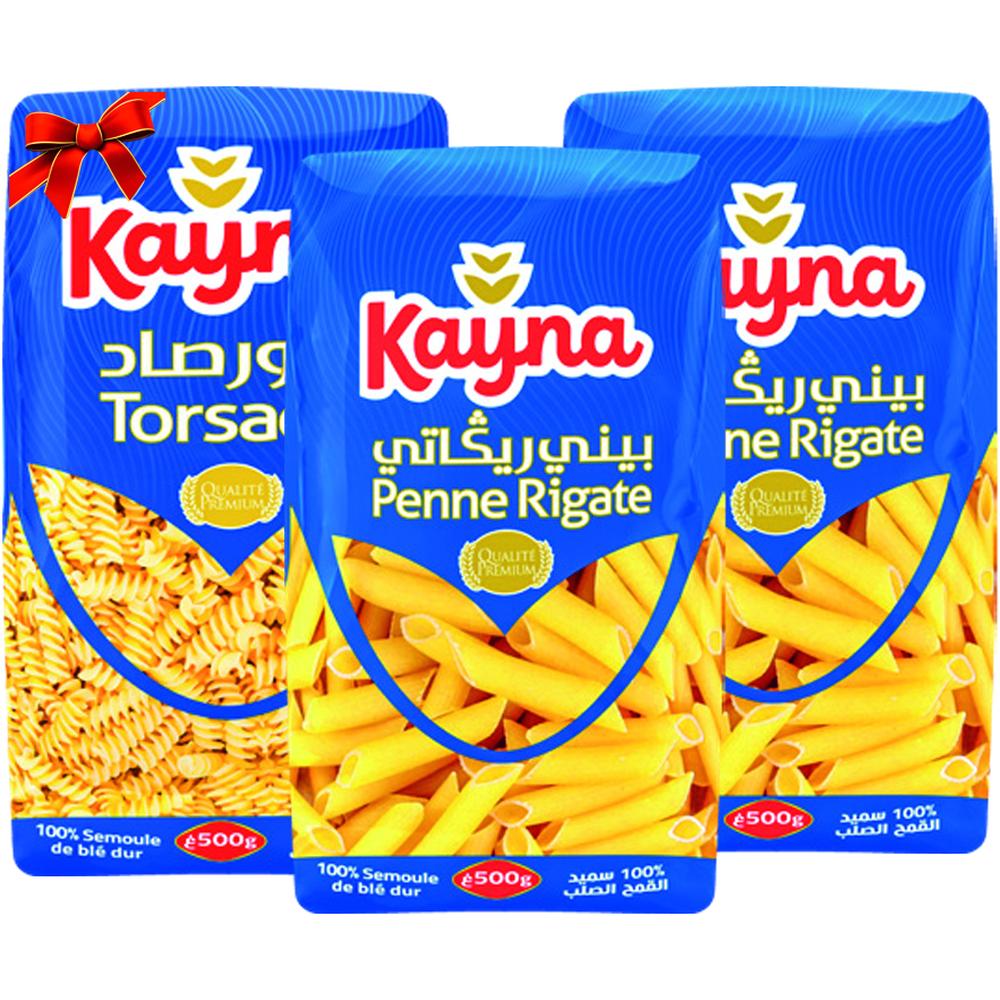 [682028] Lot Pâtes Courtes (Penne & Torsette) Kayna 2+1 Gratuit