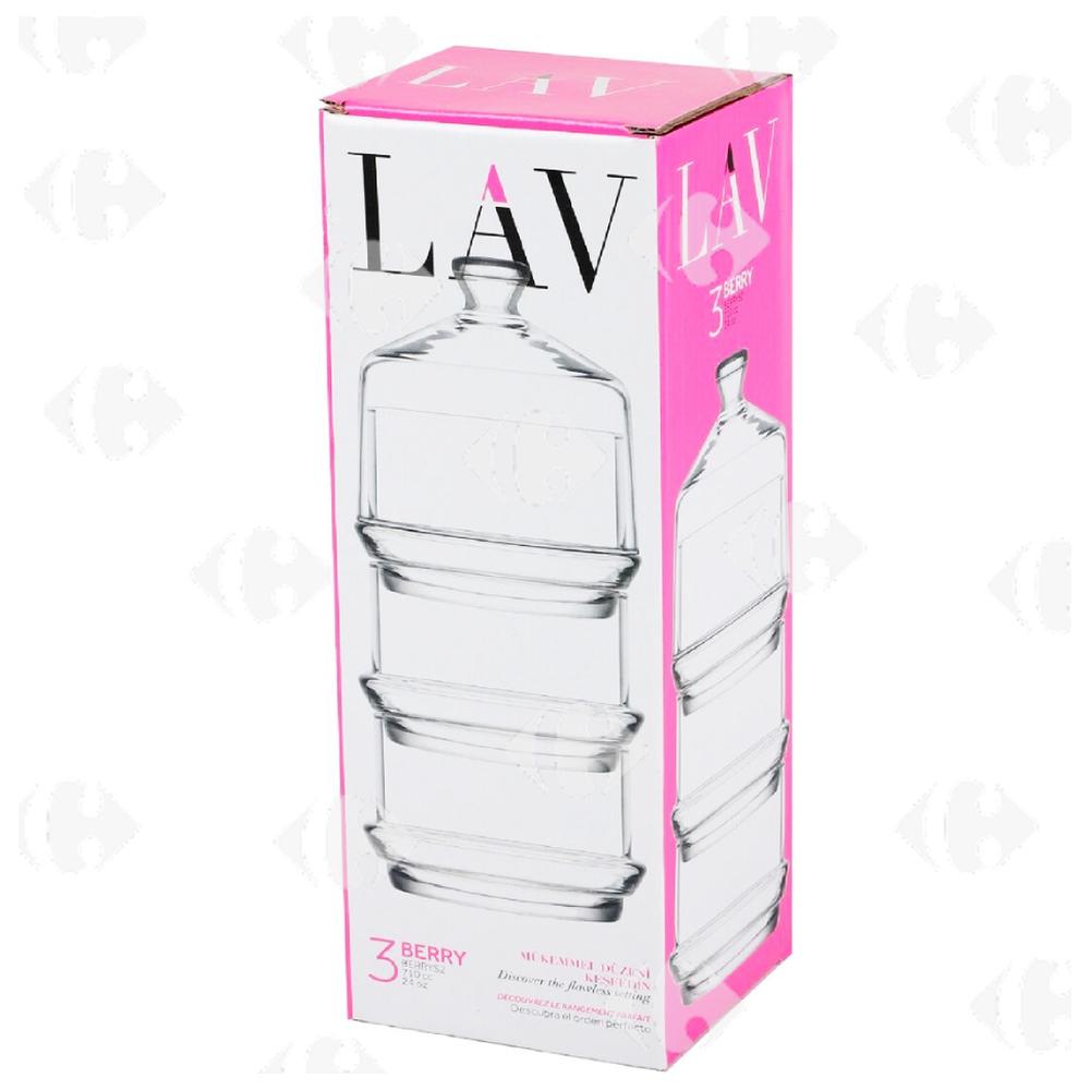 [695827] Bonbonnière en Verre Berry 3 pièces.