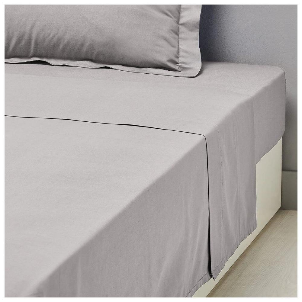 [651548] Drap Plat Gris Tex Home 180x280 cm