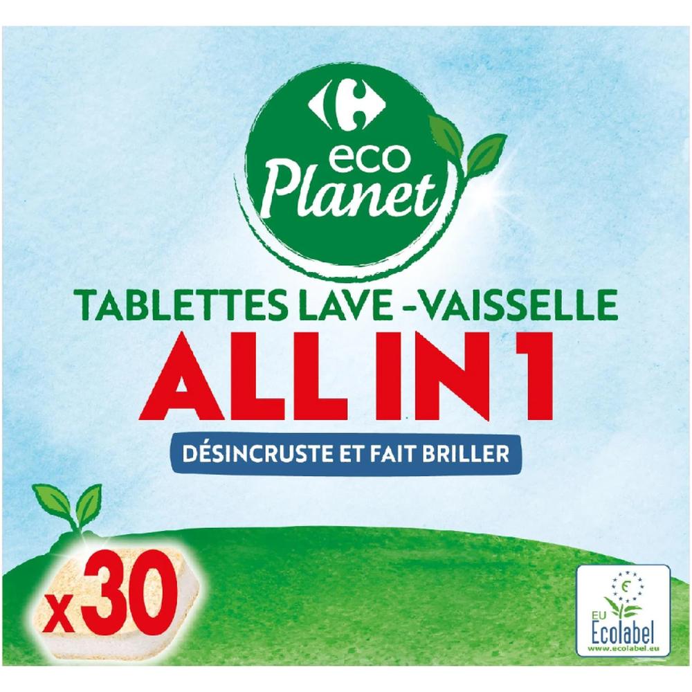 Pastilles Lave-Vaisselle Tout-en-1 Carrefour Eco Planet 30 Pièces