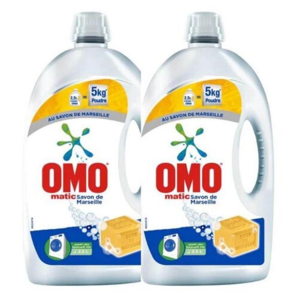 Pack 2 Lessives Liquides OMO Savon 2,25L
