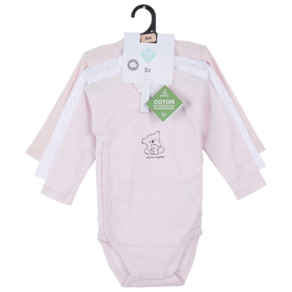 [701718] Body Bébé Rose/Blanc 100% Coton 1 mois Tex BaBy