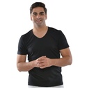 T-shirt Homme à Manches Courtes Col V Noir - Taille XXL
