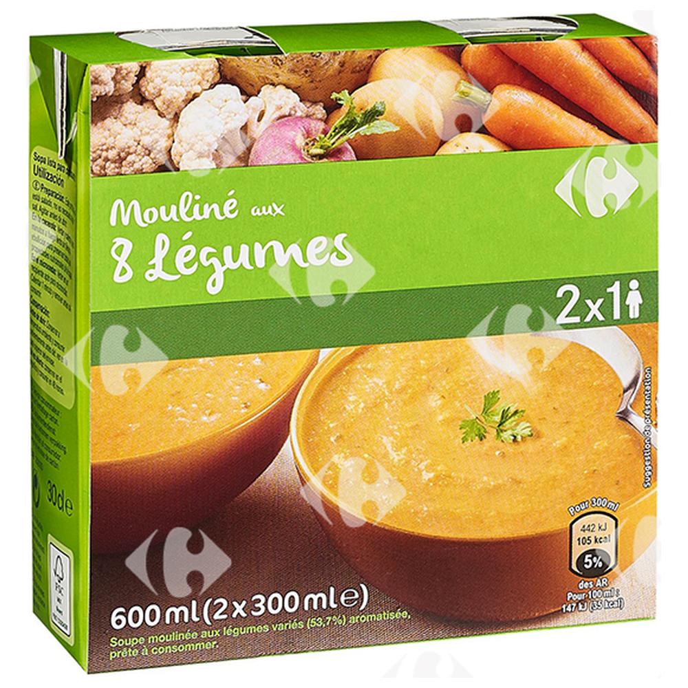 [415094] Soupe Moulinée aux 8 Légumes Carrefour 2x30cl