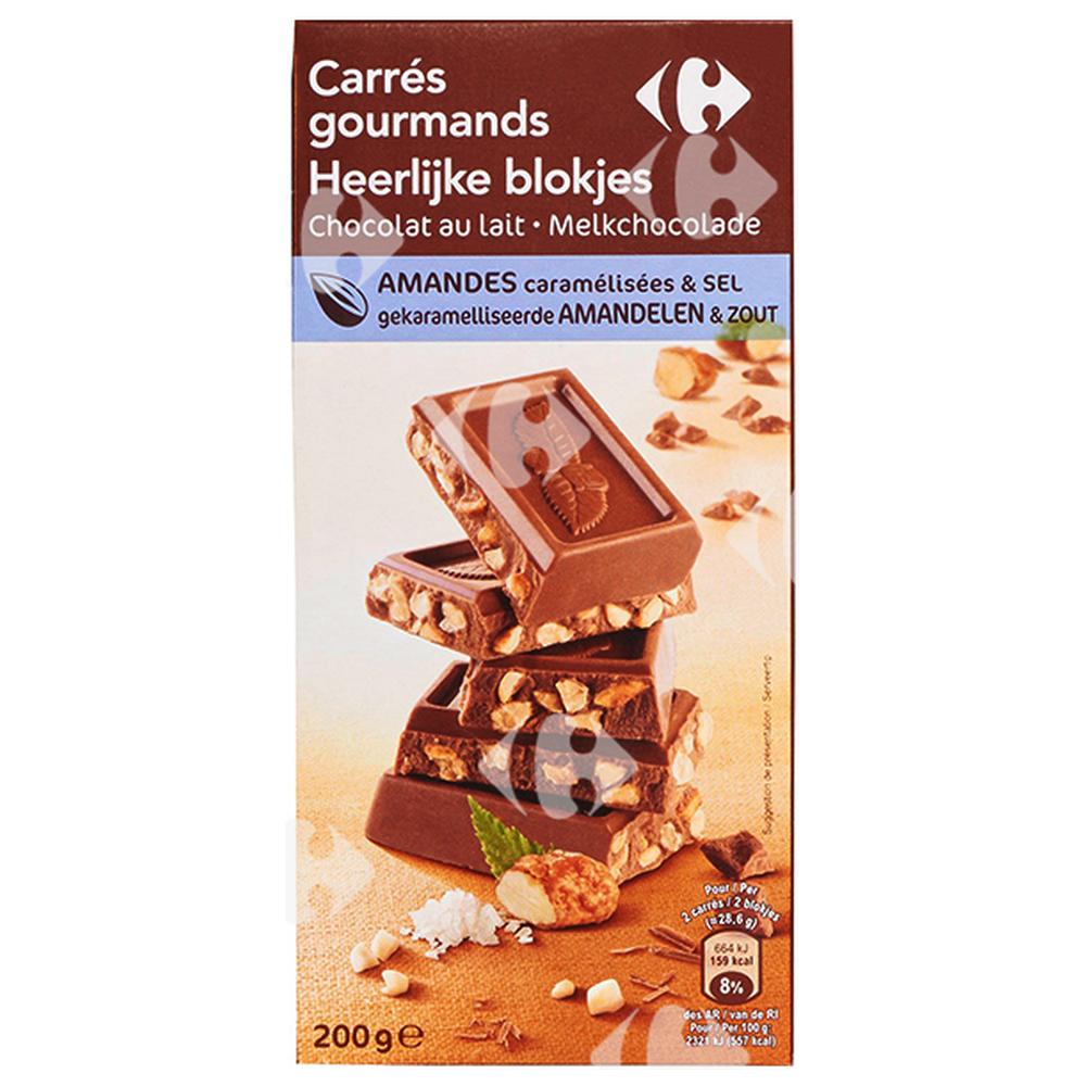 [626901] Tablette Chocolat Amandes Caramel Carrefour 200g
