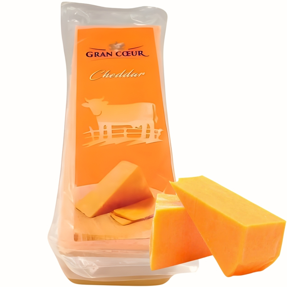 [662224] Fromage Cheddar Bloc Orange Grand Coeur 100g