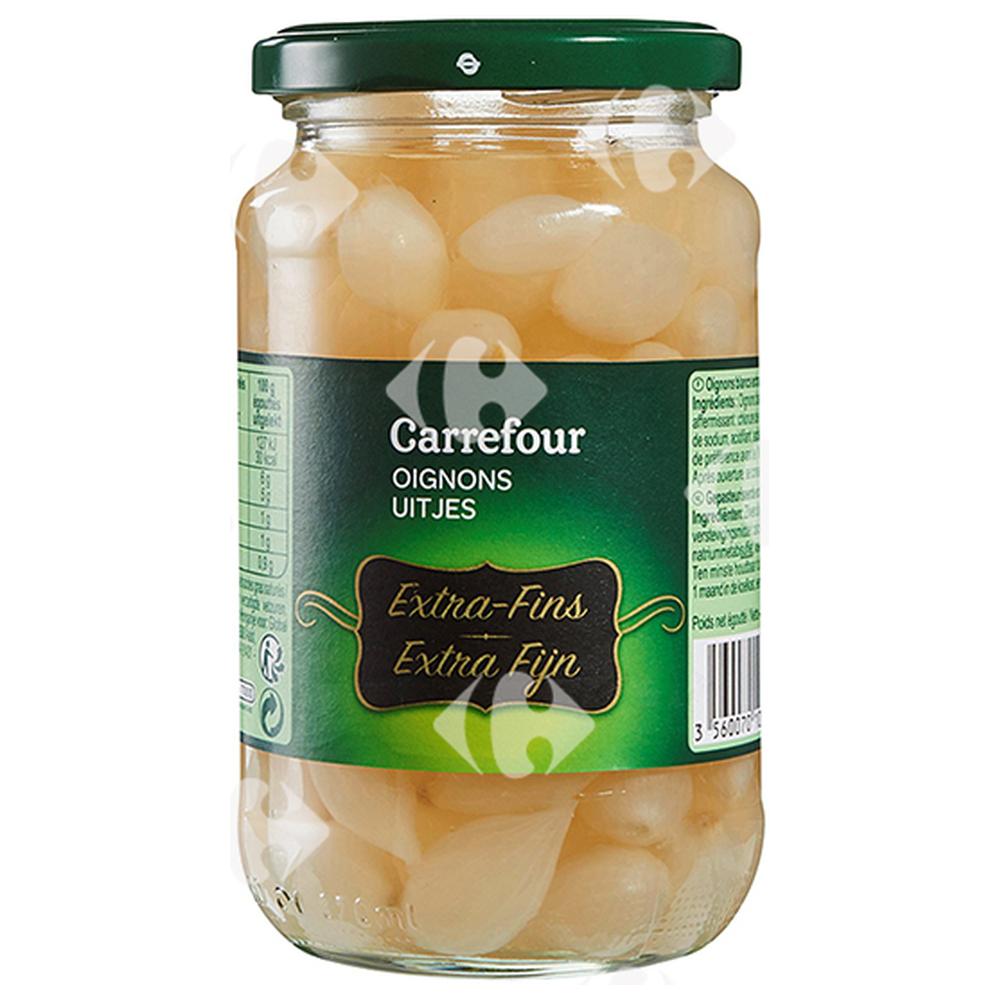 [637884] Bocal en Verre Oignons Extra Fins Carrefour 330g