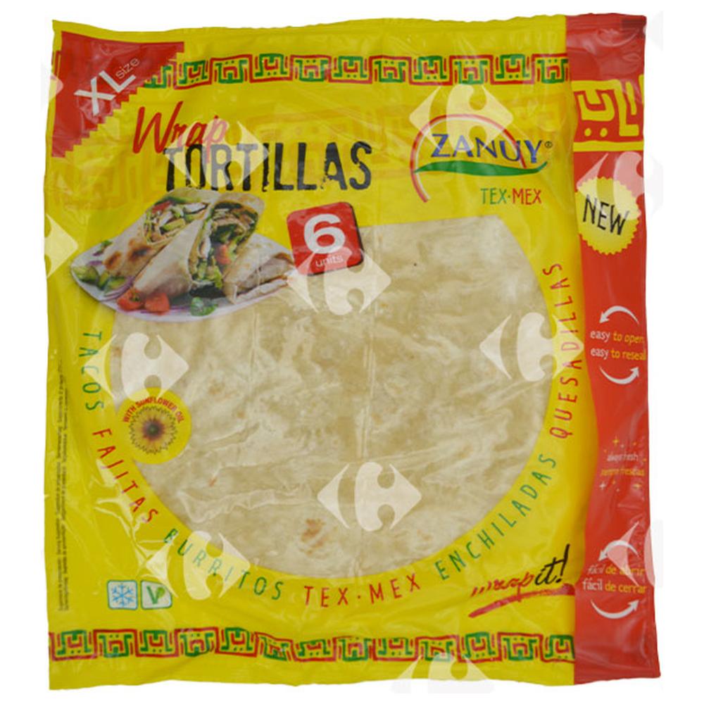 [616192] Tortillas Wrap de Blé Size Xl Zanuy 375g 6 feuilles