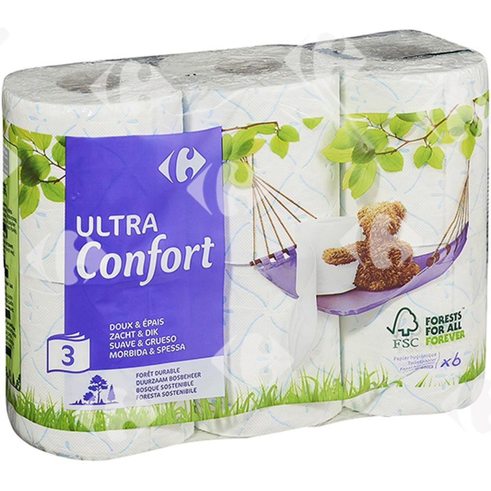 Papier Hygiénique Ultra Confort Carrefour 6 unités