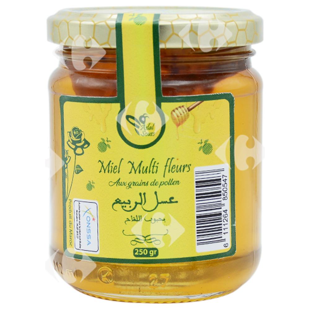 Miel Multifleurs Grains De Pollen Aslal Souss 250g