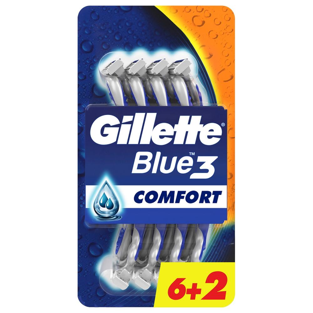 [566954] Rasoirs Jetables Blue 3 Comfort Gillette 6 unités +2 Gratuits