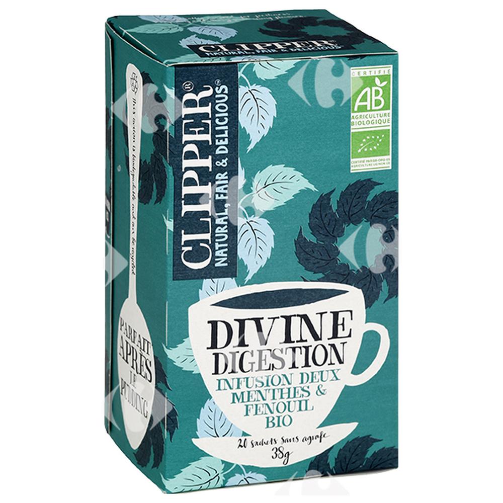 Infusions en Sachets Digestion Menthé Fenouil Bio Clipper 20 sachets