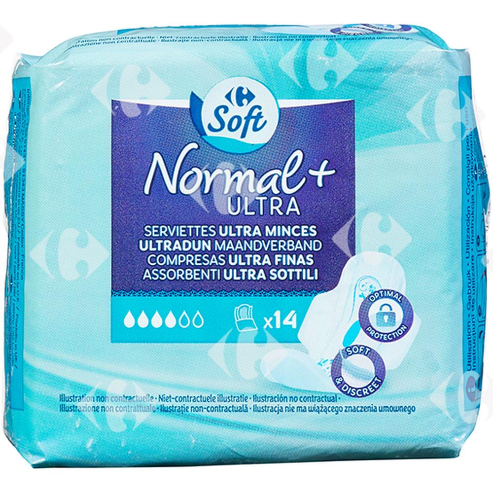 Serviettes Hygiéniques Ultra Normal Carrefour 14 unités