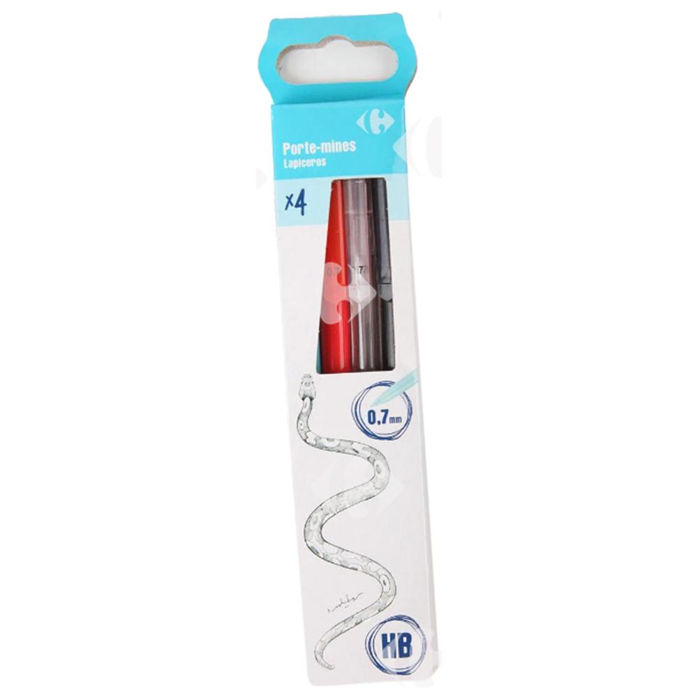 Crayon Porte-mines Jetables Carrefour 0.7mm 4 unités