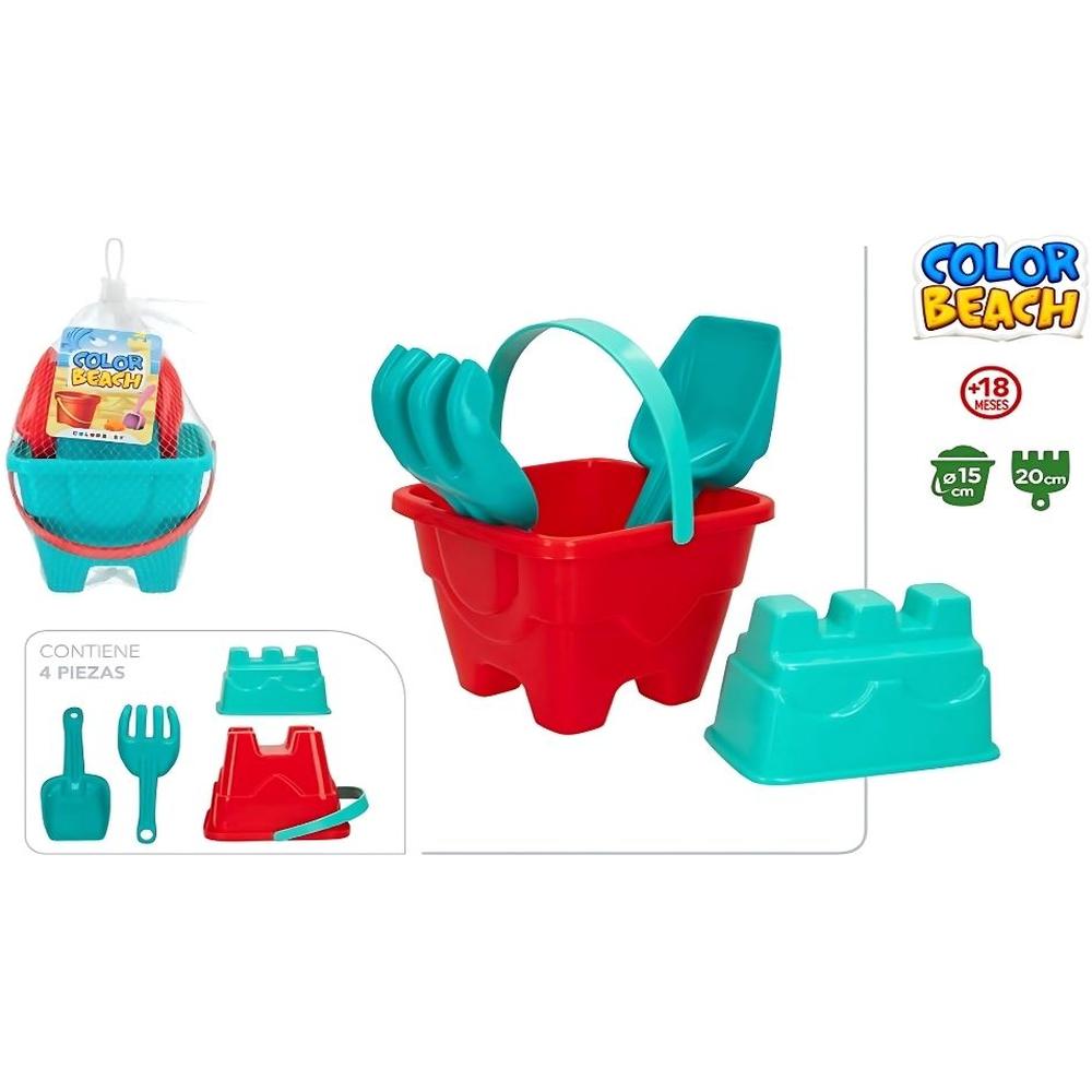 [715682] Set Seau Chateau 15x15x12cmm avec Accessoires 4 pièces