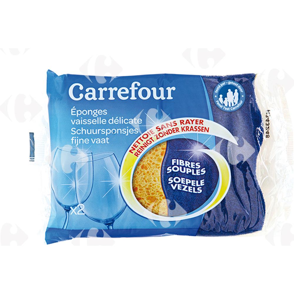 [171295] Tampon Éponge Vaisselle Delicate Carrefour 2 unités