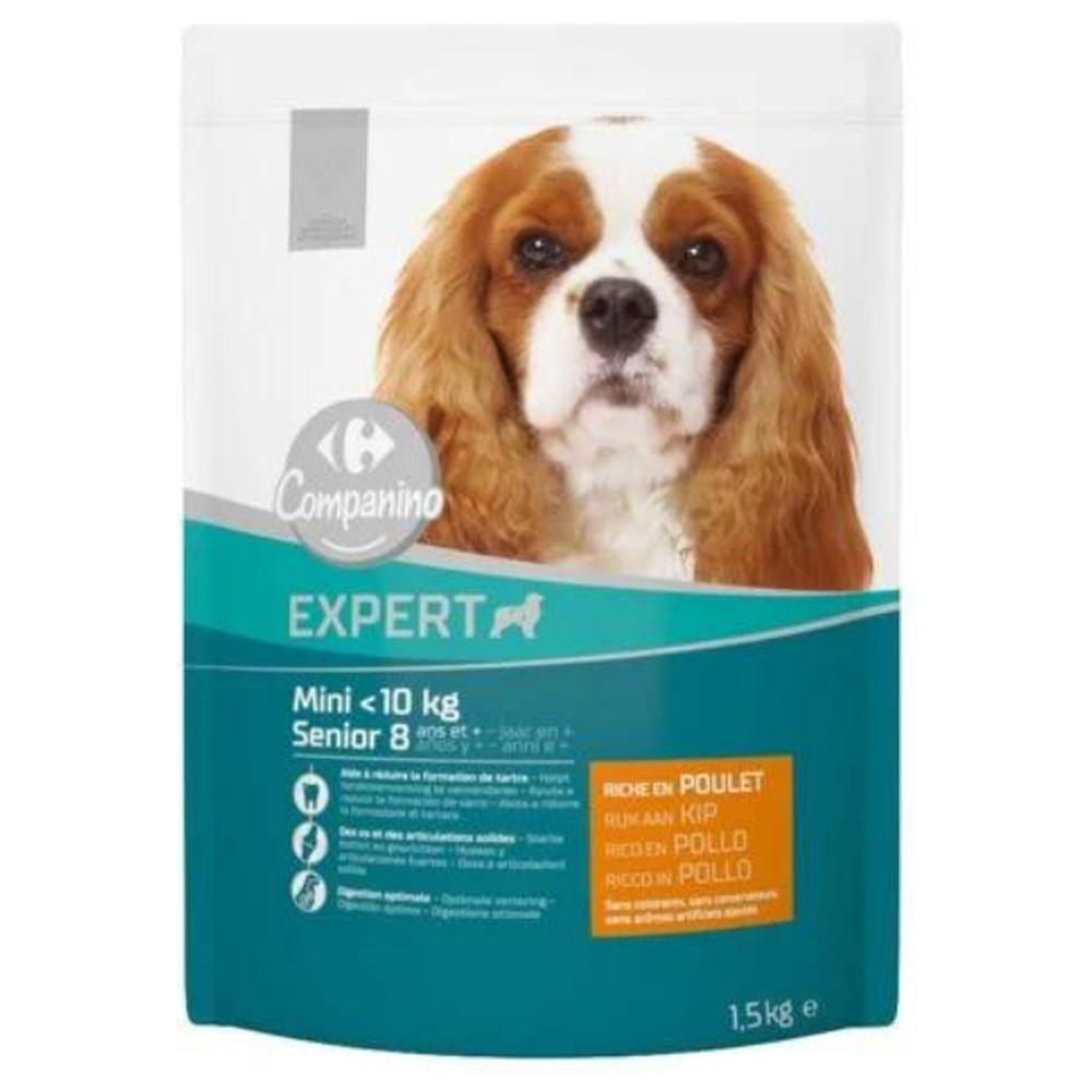 Croquettes pour Chien Senior Mini au Poulet Carrefour Companino 1,5kg