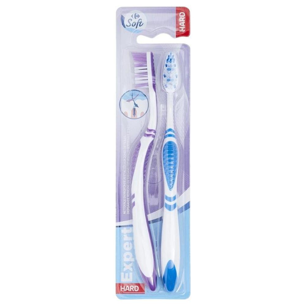 Brosse à Dents Expert Dure Carrefour Soft 2 unités