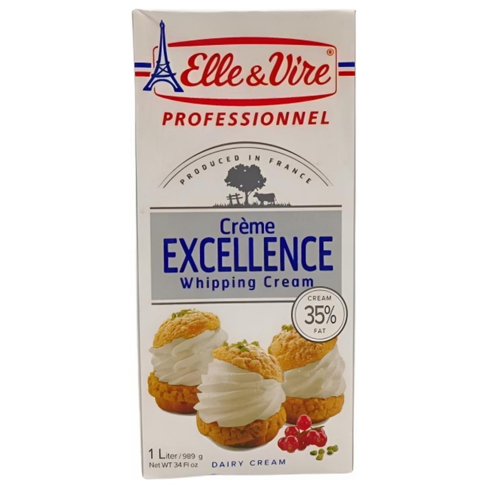 Crème à fouetter UHT 35% Elle et Vire 1L.