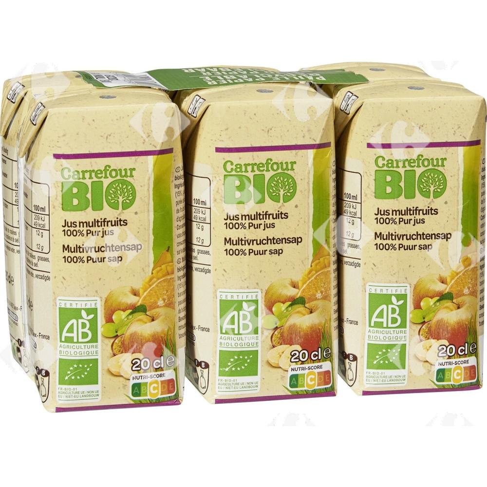 Pack Jus de Fruits Pur Bio Multifruits Carrefour Bio 6x20cl