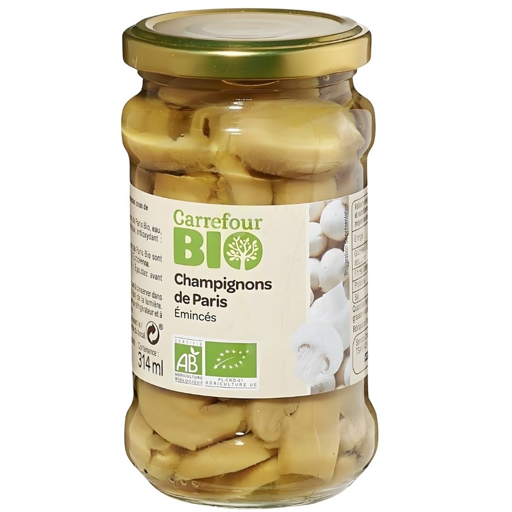 [637615] Champignons Bio de Paris Emincés Carrefour Bio 280g.