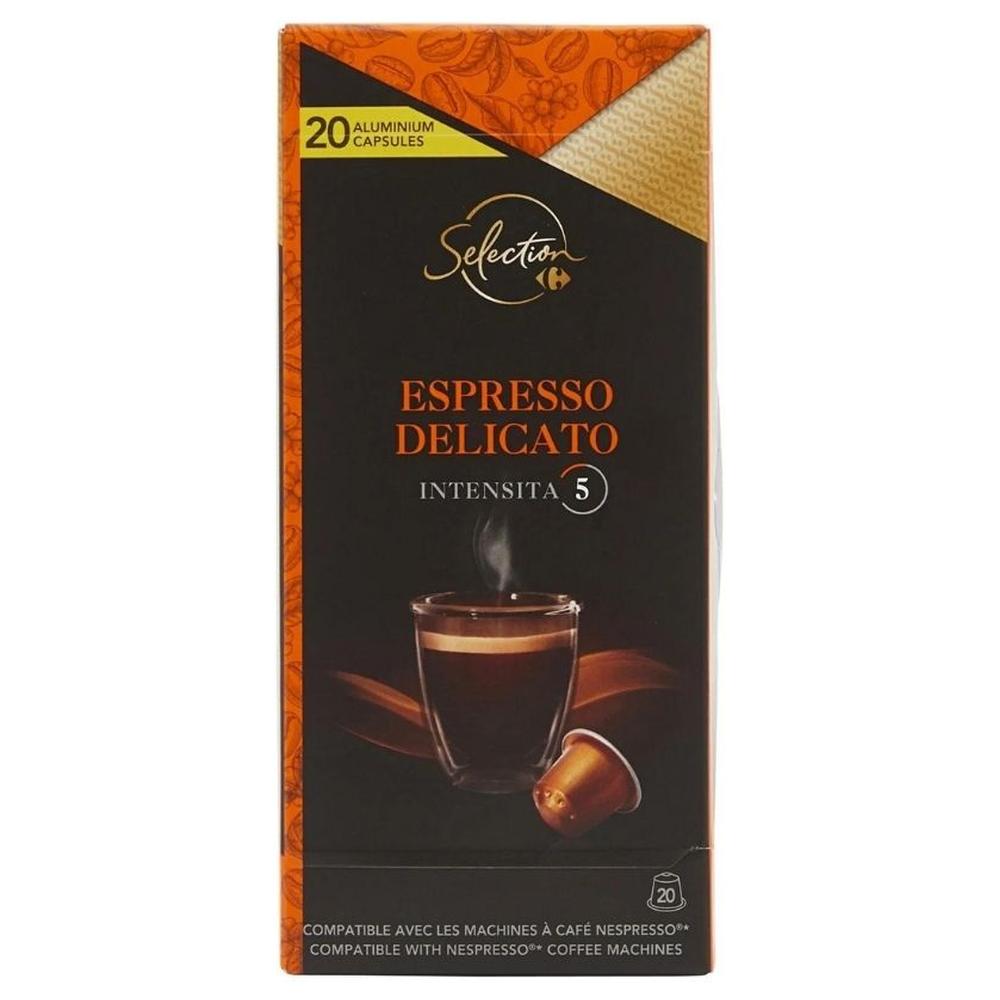 [704706] Capsules Café Delicato Carrefour Selection 20 unités