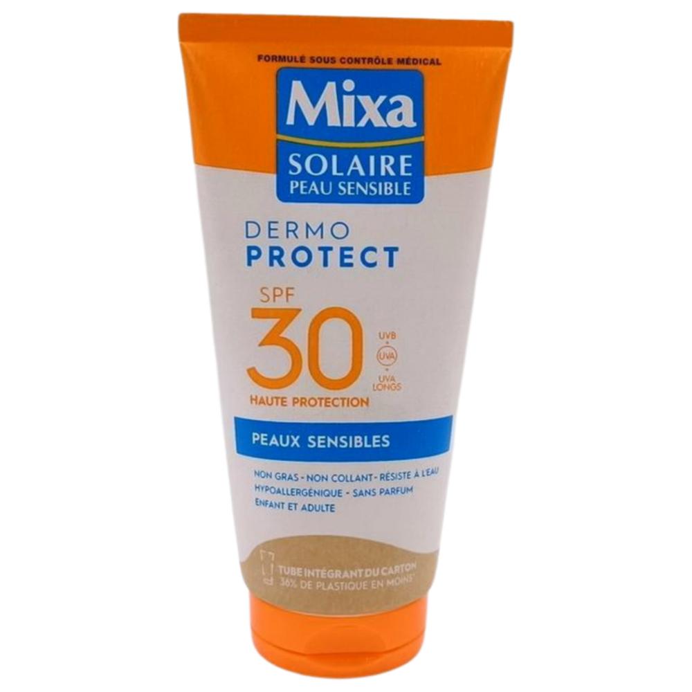 [704965] Lait de protection solaire pour les peaux sensibles Dermo Protect SPF30 Mixa 176ml.