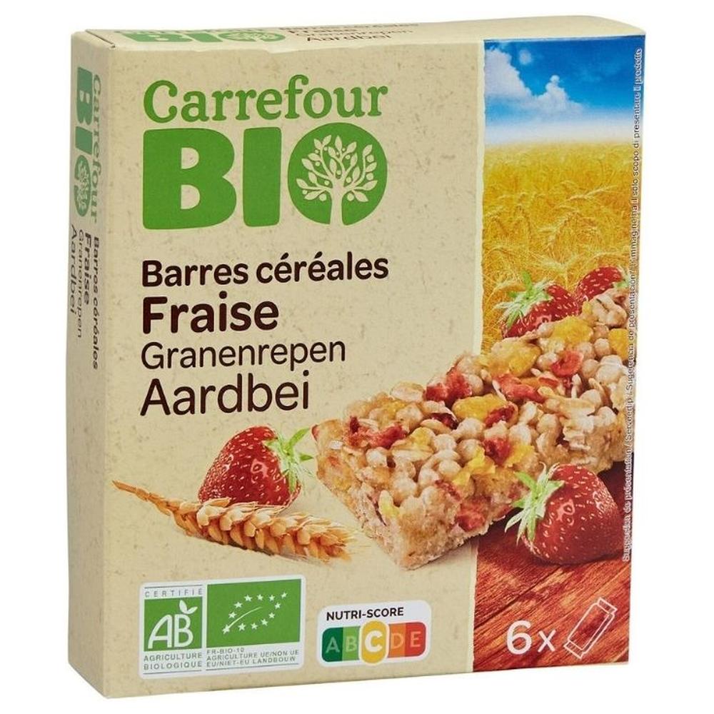 [704618] Barres Céréales Bio Fraise Carrefour Bio 138g
