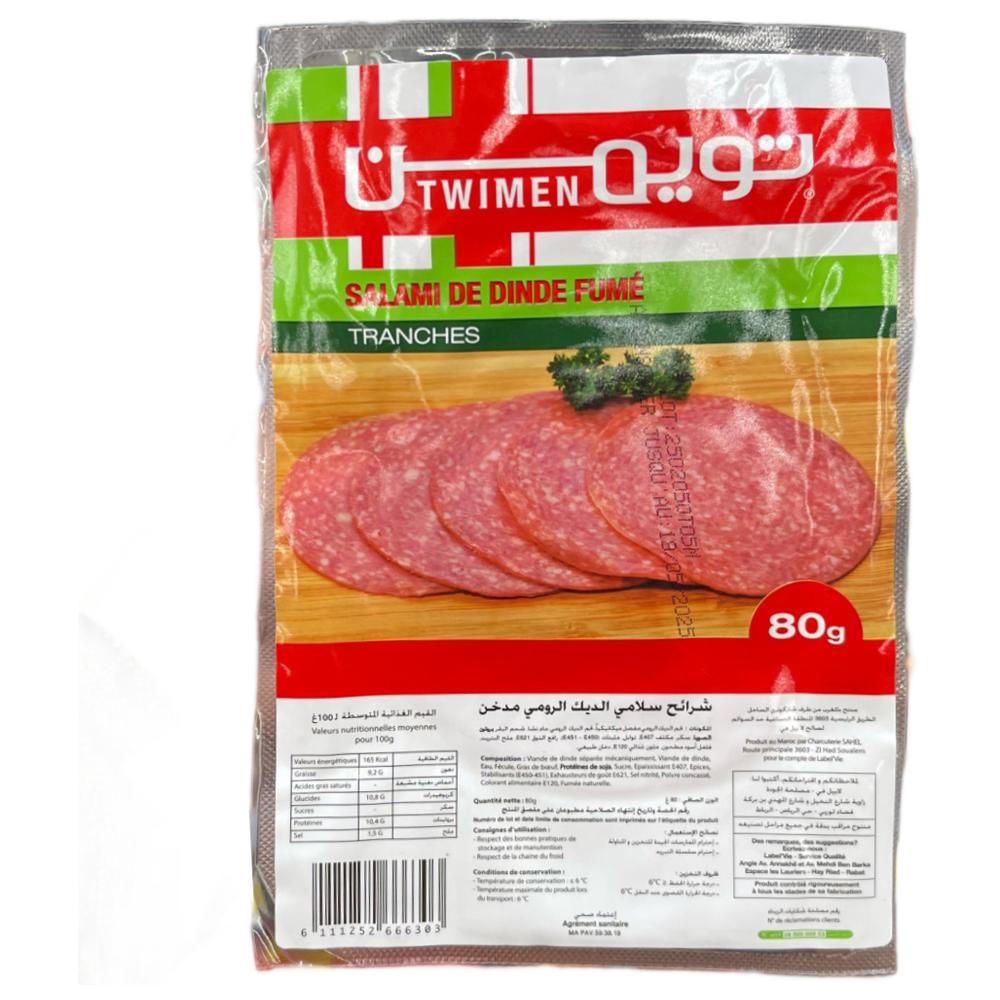 Salami de Dinde Fumé en Tranches - Charcuterie - Twimen 80g