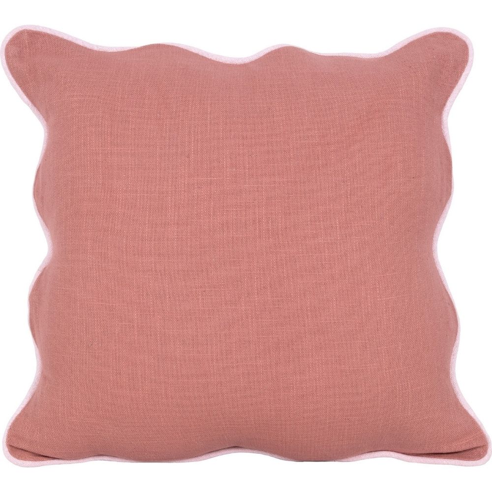 [731353] Coussin Carré Rose Coupé Ondulé Kasa 45x45cm