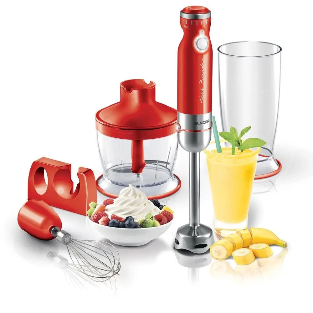 [552795] Mixeur Plongeant Rouge Sencor 800W