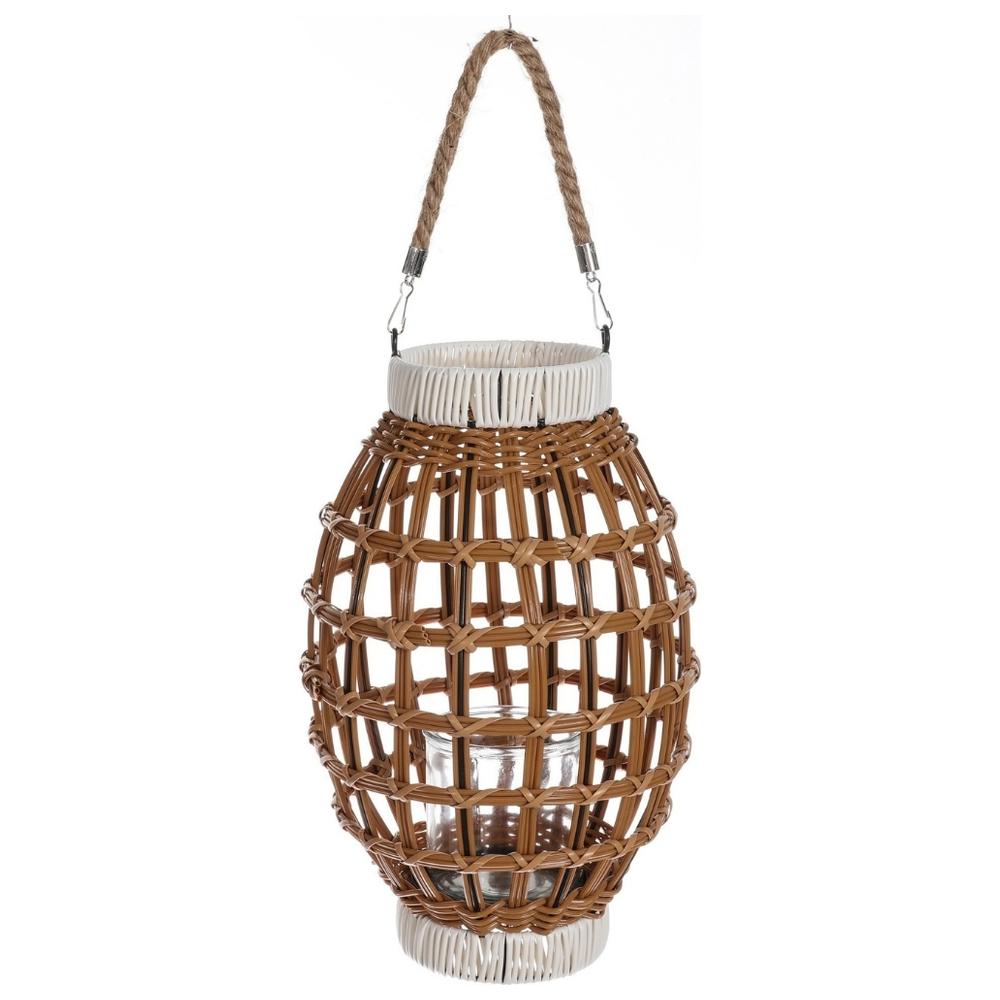 Lanterne Tissée avec Corde Blanche Kasa 35 cm
