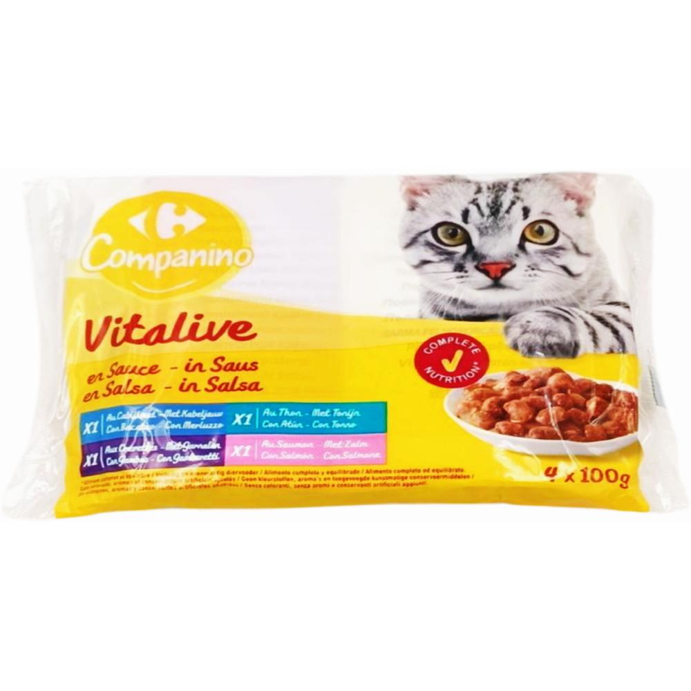 [375718] Pâtée Chat Adulte Emincé Poisson Carrefour 100g 4 unités